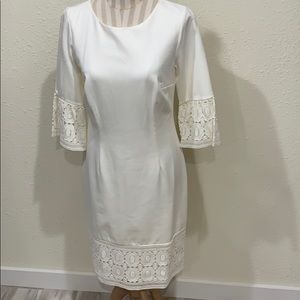 Cream dress with trim